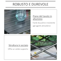 Outsunny Tavolo da Campeggio Picnic Pieghevole, Salvaspazio e Arrotolabile con Borsa da Viaggio, Nero 70x70x69cm(m-6)
