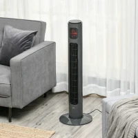HOMCOM 38'' Freestanding Tower Fan, 3 Speed 3 Mode, 12h Timer, 70 Degree Oscillation, LED Panel, 5M Remote Controller, Dark Grey(m-2)