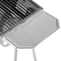 Outsunny Barbecue à Charbon Portable BBQ Grill sur Pieds 2 tablettes rabattables dim. 93L x 30l x 60H cm Acier INOX.(m-8)