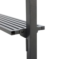 Outsunny Gazebo da Giardino per Barbecue, Doppio Tetto Anti-UV e Struttura in Acciaio con Mensole, 240x150x250cm, Nero(m-7)