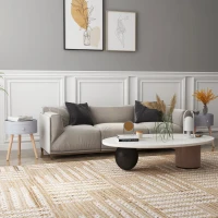 HOMCOM Lot de 2 tables basses - table de chevet - table de nuit ronde - design scandinave table d'appoint bout de canapé(m-4)