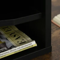 Vinsetto Organiseur bureau bois noir avec 4 couches fournitures support d'imprimante dim. 35,5L x 25l x 28,6H cm(m-6)