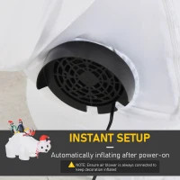 HOMCOM 5ft Outdoor Christmas Inflatable with LED Light, Lighted Blow up Polar Bear with Three Penguins, Giant Yard Party Decoration for Home Garden Lawn Party Prop(m-6)