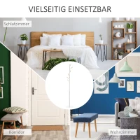 HOMCOM Garderobenständer mit 6 Haken Standgarderobe mit Metallfuß Kleiderständer Flurgarderobe Metall Weiß 35 x 35 x 174 cm(m-6)