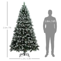 HOMCOM 7ft Snow-Dipped Artificial Pine Christmas Tree(m-3)