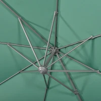 Outsunny 3 x 3(m) Cantilever Parasol with Cross Base, Garden Umbrella with 360° Rotation, Crank Handle and Tilt for Outdoor, Patio, Green(m-9)