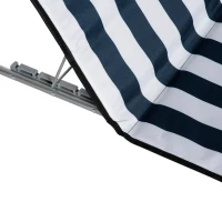 Outsunny Set of 2 Foldable Garden Beach Chair Mat Lightweight Outdoor Sun Lounger Seats Adjustable Back Metal Frame PE Fabric Head Pillow w/ Carry Bag, Blue(m-9)