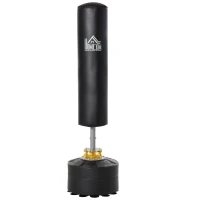 HOMCOM Sacco Boxe da Terra Autoportante, Sacco per Pugilato con Base Riempibile con Acqua e Sabbia, Nero(m-10)