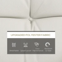 Outsunny Back and Seat Cushion Replacement with 2 Pillows, Patio Chair Cushions Set with Ties, White(m-4)