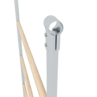 PawHut Grand perchoir échelle pour poules 4 niveaux avec barreaux en bois et structure métal 140 x 86 x 2,5 cm argent naturel(m-7)