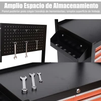 HOMCOM Carro Caja de Herramientas Taller Movil 7 Cajones 1 Cerradura 2 llaves 4 Ruedas(m-7)