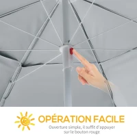 Outsunny Parasol de plage parasol abri solaire contemporain protection UPF 50+ sac transport fourni vert foncé(m-4)