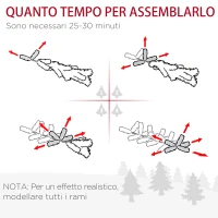 HOMCOM Albero di Natale Slim con 570 Rami, Albero di Natale Innevato Artificiale Alto e Stretto con Base Rimovibile e Pieghevole, Φ53x190cm, Verde(m-5)
