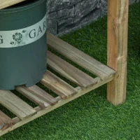 Outsunny Jardinière sur Pieds Potager avec étagère à Lattes dim. 91L x 51l x 76H cm Bois Sapin Autoclave(m-9)