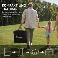 Outsunny Outdoor Wendeteppich, wasserfest, gestreift, 182x274cm, Grau/Creme(m-4)