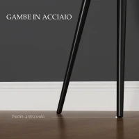 HOMCOM Set 2 Sedie per Sala da Pranzo Moderne con Braccioli, Seduta Imbottita e Gambe in Acciaio, 54x57x80cm, Nero(m-6)