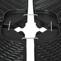 Outsunny Lot de 4 dalles de lestage pour parasol déporté dim. tot. 100L x 100l x 8H cm HDPE aspect rotin noir(m-8)