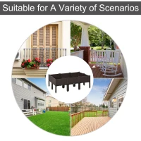 Outsunny Set of 6 26L Garden Raised Bed Elevated Patio Flower Plant Planter Box PP Vegetables Planting Container, Brown(m-7)