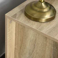 HOMCOM Bedside Table with 2 Drawers, Nightstand with Handles and Elevated Base, Side Table for Bedroom, Living Room, Brown(m-9)