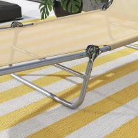Outsunny Set of Two Steel Frame Sun Loungers, with Reclining Backs - Brown(m-7)