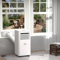 HOMCOM Climatiseur mobile 9000 BTU/H débit d'air 360 m³/h, minuterie 24H et télécommande, capacité max. de 28 m² blanc(m-2)