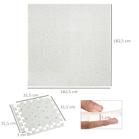 HOMCOM Kinder Puzzlematte Kinderspielteppich Spielteppich 36 Stück mit 24 Seitenstreifen und rutschfesten Vorderseite für Keller Garage Wohnzimmer Spielzimmer wasserabweisend EVA Weiß 31,5 x 31,5 cm(m-3)