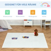 HOMCOM Kinder Puzzlematte Kinderspielteppich Spielteppich 36 Stück mit 24 Seitenstreifen und rutschfesten Vorderseite für Keller Garage Wohnzimmer Spielzimmer wasserabweisend EVA Weiß 31,5 x 31,5 cm(m-7)