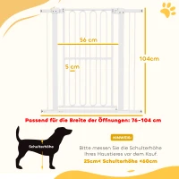 PawHut Türschutzgitter Hund, 76-104 cm Absperrgitter ohne Bohren, Treppengitter(m-3)