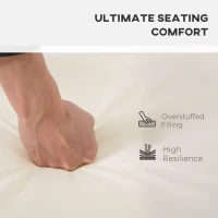 Outsunny Outdoor Cushion Pad Set for Rattan Furniture, 7 Piece Garden Furniture Cushions ONLY, Cream(m-5)