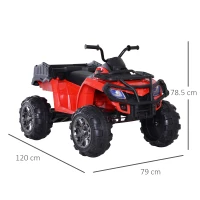 HOMCOM Mini Quad Elettrico per Bambini per Esperienza di Guida Realistica 12V Velocità Massima 6km/h Lettore Musica MP3 Luci e Fanali, 120x79x78.5cm(m-3)
