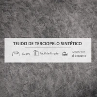 HOMCOM Sillón Levanta Personas Tapizado en Terciopelo con Reclinación 135° Mando a Distancia y 2 Bolsillos 91x83x100 cm Gris(m-7)