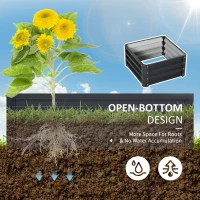 Outsunny Set of Two 60 x 60cm Steel Planter Boxes - Grey(m-6)