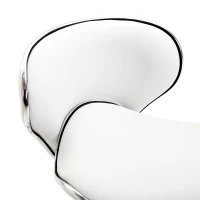 HOMCOM Adjustable Rolling Swivel Beauty Salon Chair, Stool for Spa, Technician - White(m-7)