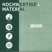 Outsunny Gewächshaus, Treibhaus mit Tür, Frühbeet, Pflanzenhaus, Pflanzenaufzucht, Stahl, Kunststoff, 200 x 100 x 80 cm, Grün(m-4)