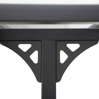 Outsunny Pergola Addossata da Giardino 4.4x3m Regolabile in Policarbonato e Alluminio, Grigio(m-7)