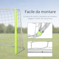 HOMCOM Porta da Calcio da Esterno in Metallo con Bersaglio e Pali in Tessuto Oxford, 186x62x123 cm, Gialla(m-6)