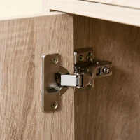 HOMCOM Carro de Cocina para Microondas Aparador de Almacenaje con 4 Ruedas y Frenos Cajón Estantes Abiertos Compartimento con Puerta 60x40x108 cm Roble(m-9)
