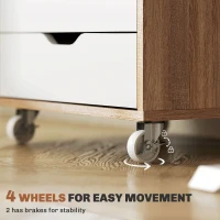 Vinsetto Five-Drawer Filing Cabinet, with Wheels - Oak Brown(m-6)