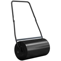 Outsunny Rouleau à gazon jardin en acier avec poignée dim. 57L x 32l x 105H cm lestage max. 46 L noir(m-1)