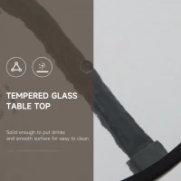 Outsunny 3 Piece Outdoor Bistro Set, Patio Conversation Furniture Set with 2 Folding Backrest Adjustable Armchairs and Glass Top Coffee Table, Brown(m-6)