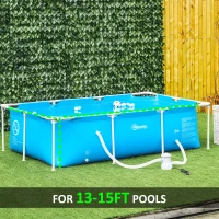 Outsunny Cartridge Filter Pump for 13'-15' Above Ground Pools, 800GPH (3028 LPH) Swimming Pool Filter Pump with Hose and Hose Clamps, White(m-6)