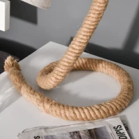 HOMCOM Lampada da Tavolo Stile Marinaro in Corda, Tessuto e Metallo, 29.5x21x43.5 cm, Beige(m-8)