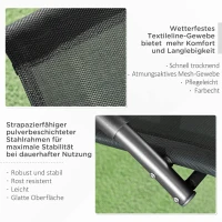 Outsunny Schaukelstuhl Gartenstuhl Liegestuhl, inkl. Kopfstütze, 155 cm x 61cm x 88 cm, Schwarz(m-6)