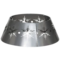 HOMCOM Christmas Tree Collar, 66cm Christmas Tree Base Cover with Hollow Snowflake Patterns, Xmas Decoration for Party, Holiday, Home, Silver(m-11)