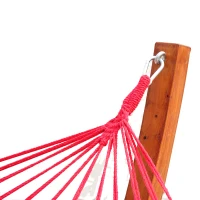 HOMCOM Hamac de Jardin avec Support en Bois hamac sur Pied 1 Personne Charge Max. 120 Kg(m-5)