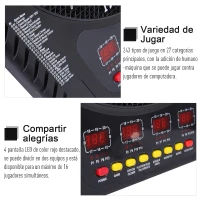 HOMCOM Diana Electronica Con 6 Dardos Juego Digital Con Sonido En Bar Gimnasio para Hasta 27 Juego con 243 Variantes 44x51.5x3.2(m-5)
