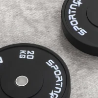 SPORTNOW Set di 2 Dischi Palestra da 20kg per Bilanciere e Manubri con Attacco Ø5cm, Nero(m-7)