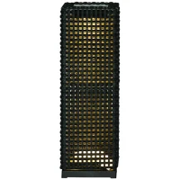 Outsunny Lámpara de Pie de Ratán Sintético con Luces LED para Decoración de Exteriores 15,5x15,5x47 cm Negro(m-9)