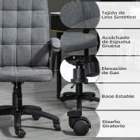 Vinsetto Silla de Escritorio Giratorio con Altura Ajustable y Reposabrazos Estilo Moderno 59x63x96-105,5 cm Gris Oscuro(m-5)