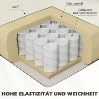 HOMCOM Einzelsessel, Relaxsessel, Polstersessel mit Holzfüßen, Stoff in Leinenoptik, 66 x 72 x 74 cm, Cremeweiß(m-5)